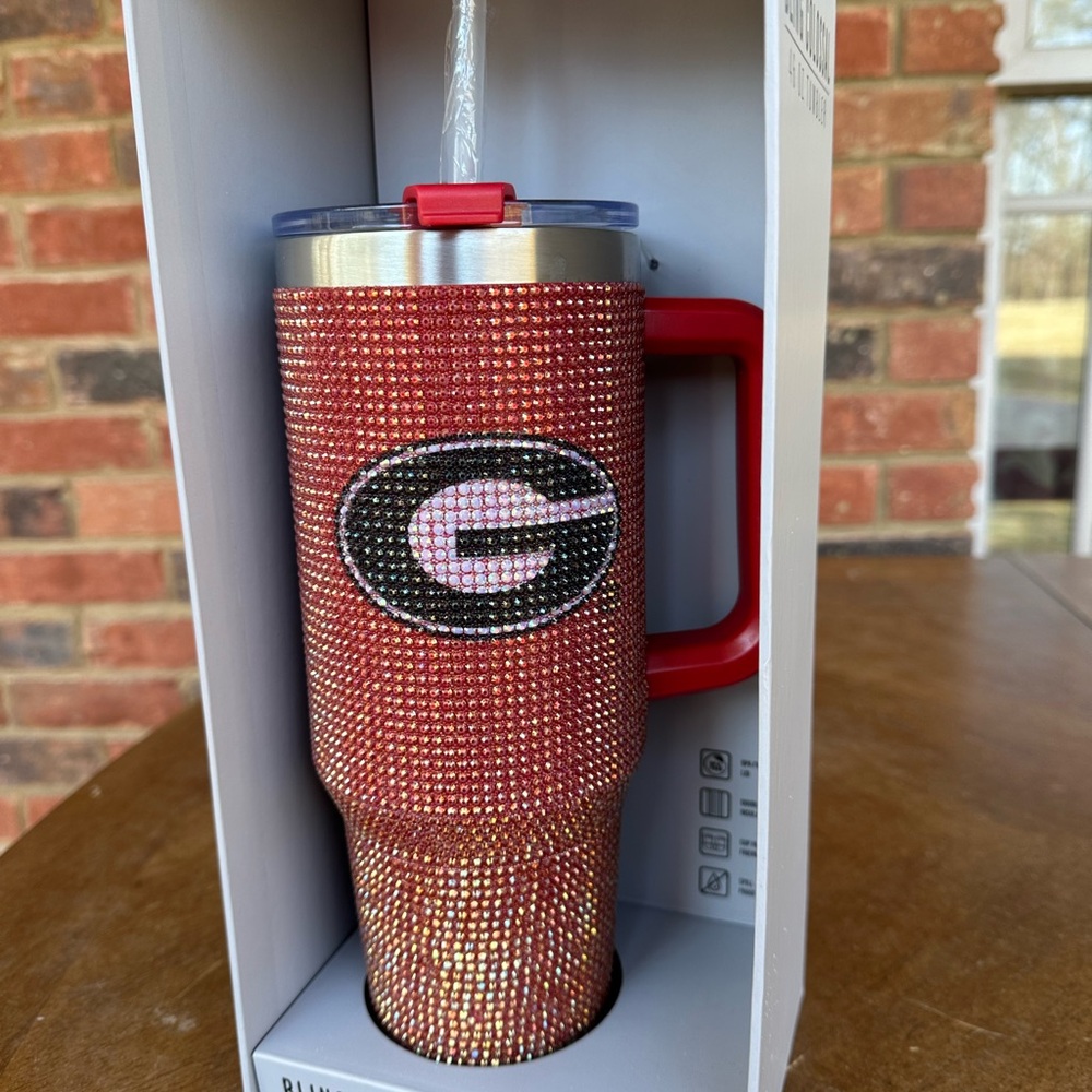NCAA Bling GEORGIA BULLDOGS red rhinestone 46 oz tumbler